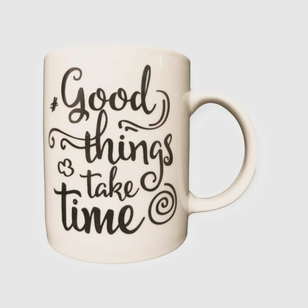 Bilde av krus - Good things take time - CampNord nettbutikk - Friluftsliv